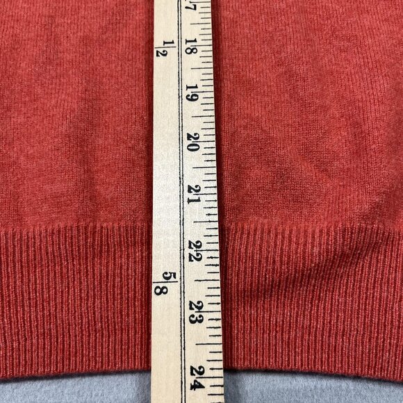 J.Crew Sweater Mens Small Orange Italian Cashmere V Neck Pullover Style S5984 - Picture 9 of 10
